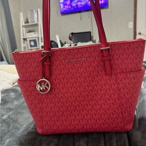 Michael Kors Pink Tote Bag with Signature Style